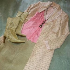 Pink Feminine Tweed Coat - Get a deal on outfit
